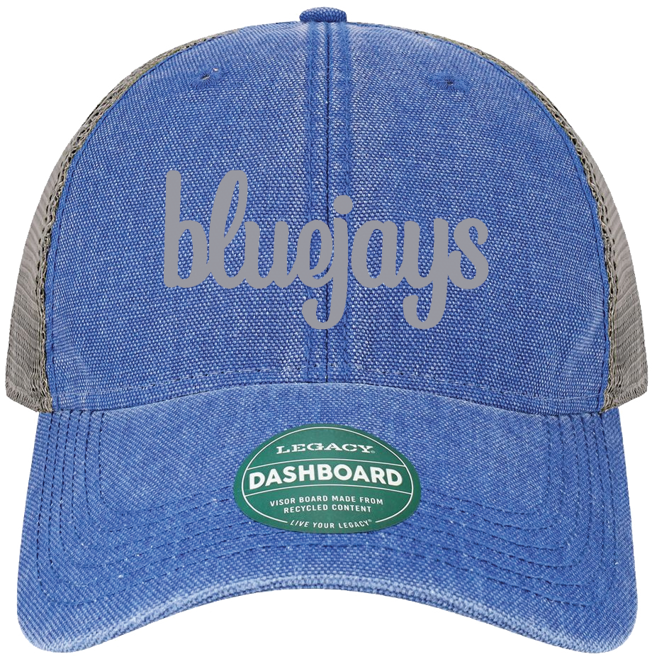 3D Bluejays Embroidered Washed Cavnas Hat