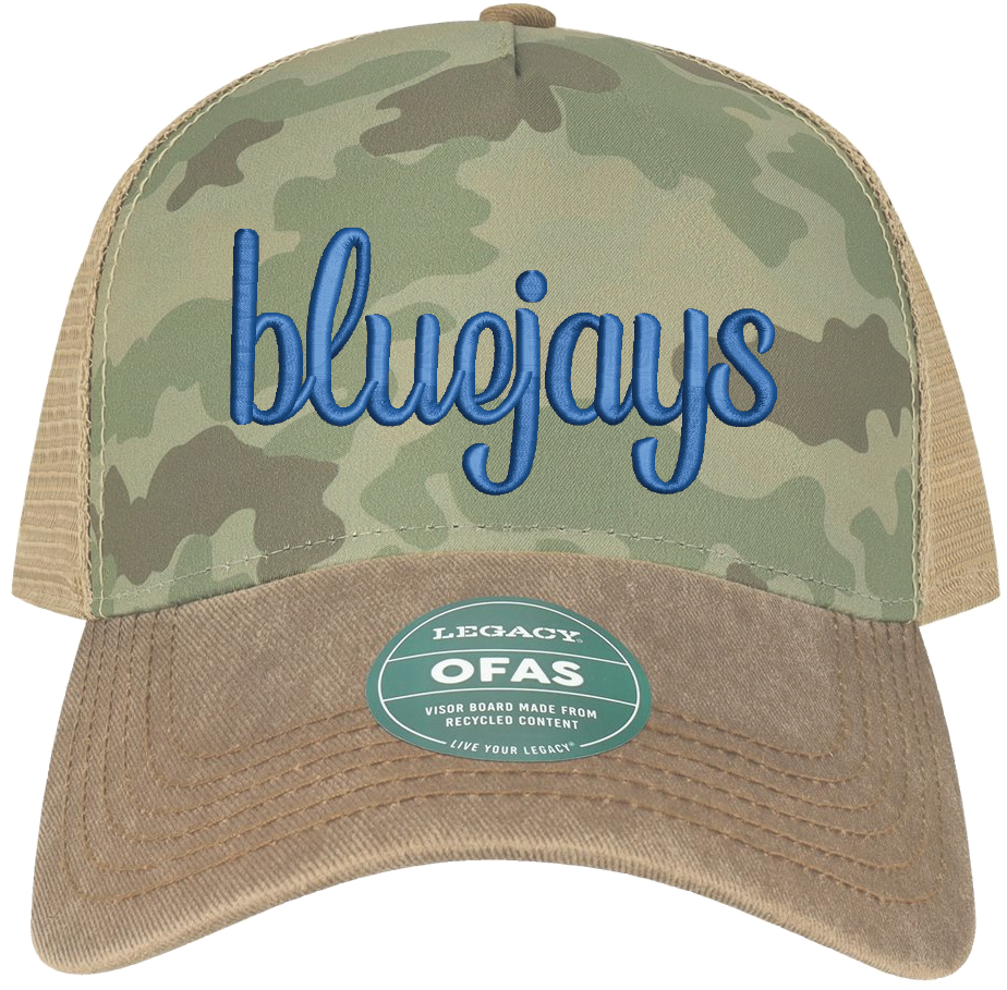 Camo 3D Bluejays Embroidered Trucker Hat