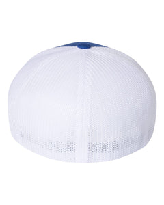 Embroidered Clever Bluejays Royal/White FlexFit Trucker