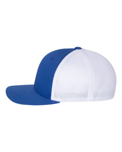 Embroidered Clever Bluejays Royal/White FlexFit Trucker