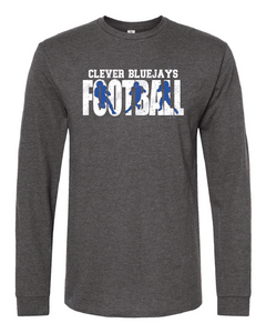 Long Sleeve Clever Bluejays Football T-shirt