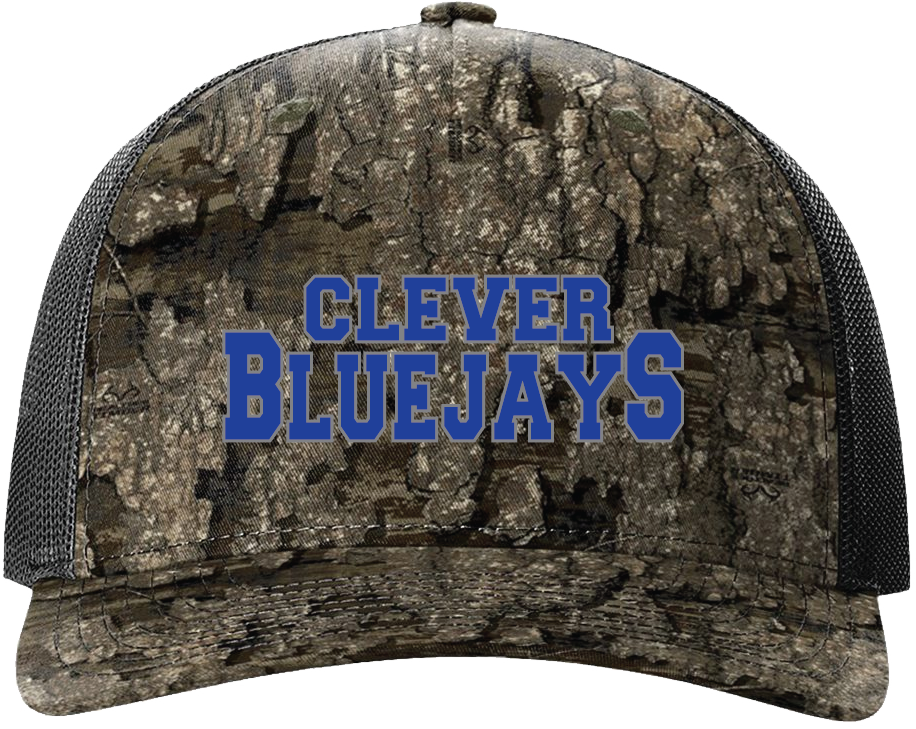 Embroidered Clever Bluejays Camo Richardson 112 Trucker Hat