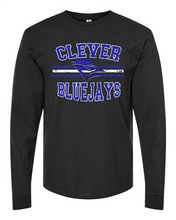 Load image into Gallery viewer, Long Sleeve Clever Bluejays Distressed Shirt
