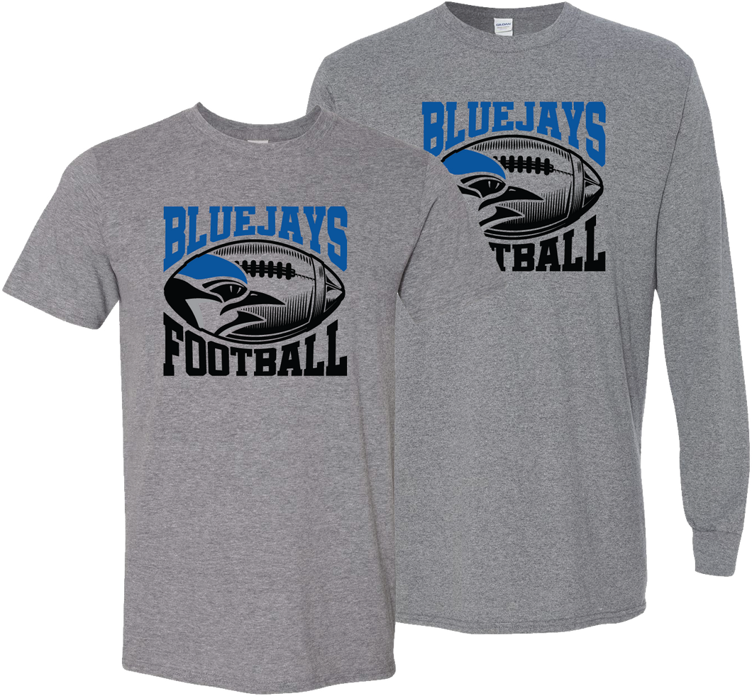 Bluejays Football Graphite T-Shirt