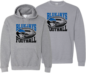 Bluejays Football Graphite Sweatshirt/Hoodie