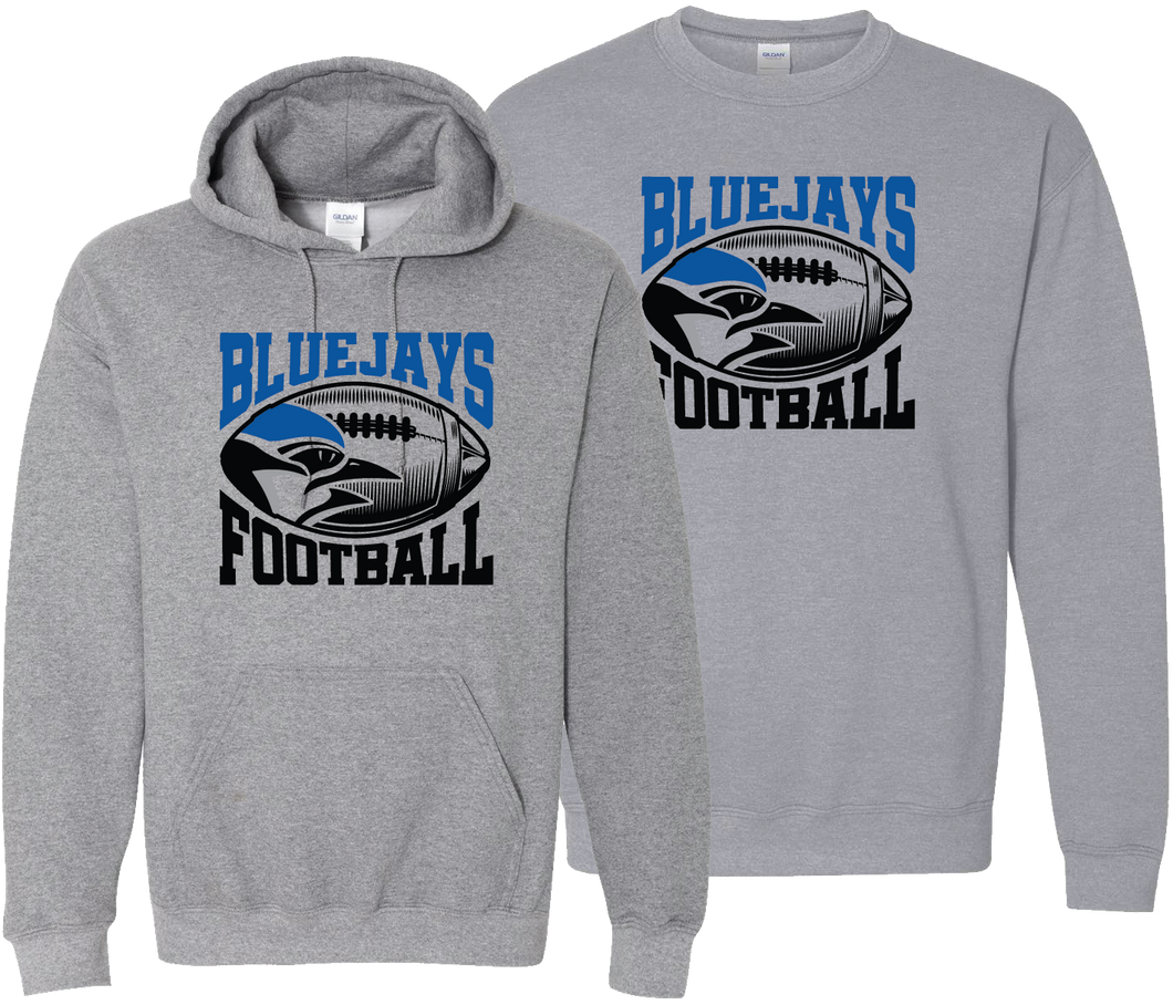 Bluejays Football Graphite Sweatshirt/Hoodie