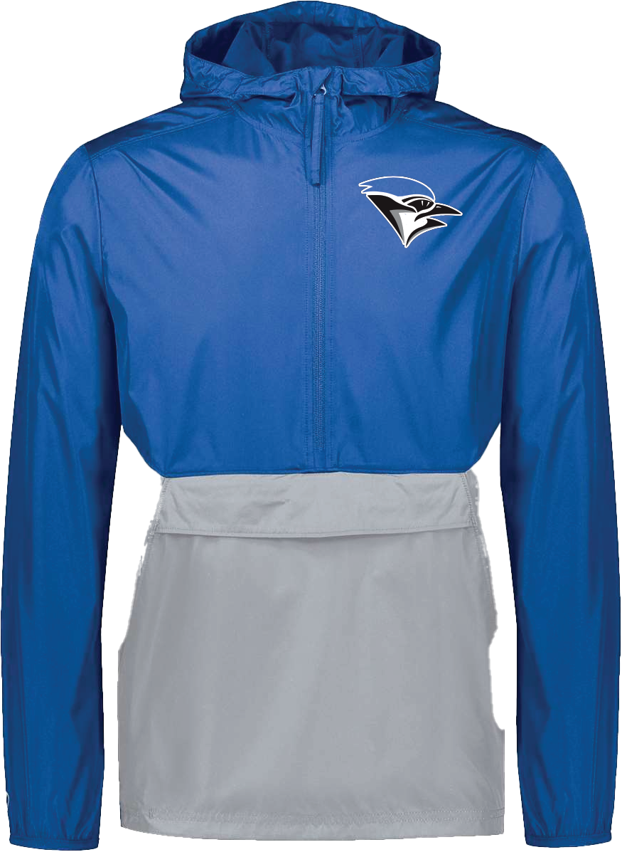 Embroidered Bluejay Mascot 1/4 Zip Windbreaker