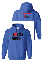 Load image into Gallery viewer, LOVE MY CHURCH - Short, Long, Crewnecks, Hoodies Royal
