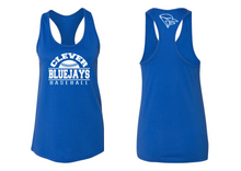 Load image into Gallery viewer, Clever Bluejays Baseball Razorback Tanktop

