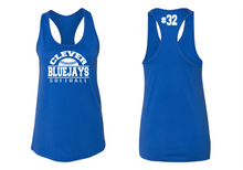 Load image into Gallery viewer, Clever Bluejays  Softball Razorback Tank
